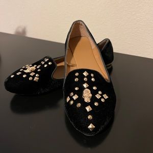 Torrid flat shoes golden skull detail